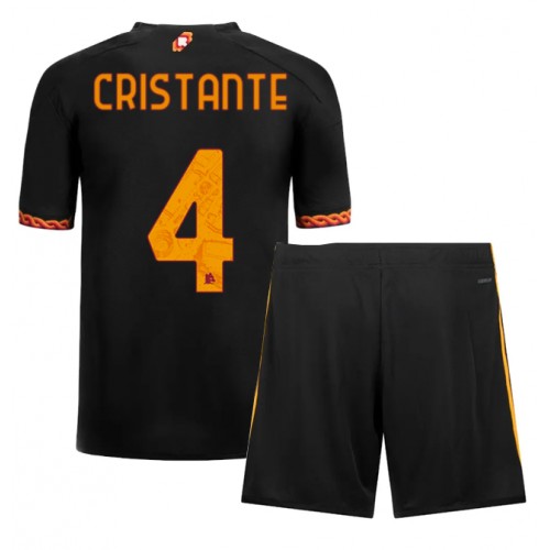 Otroški Nogometni dresi AS Roma Bryan Cristante #4 Tretji 2023-24 Kratek Rokav (+ Kratke hlače)